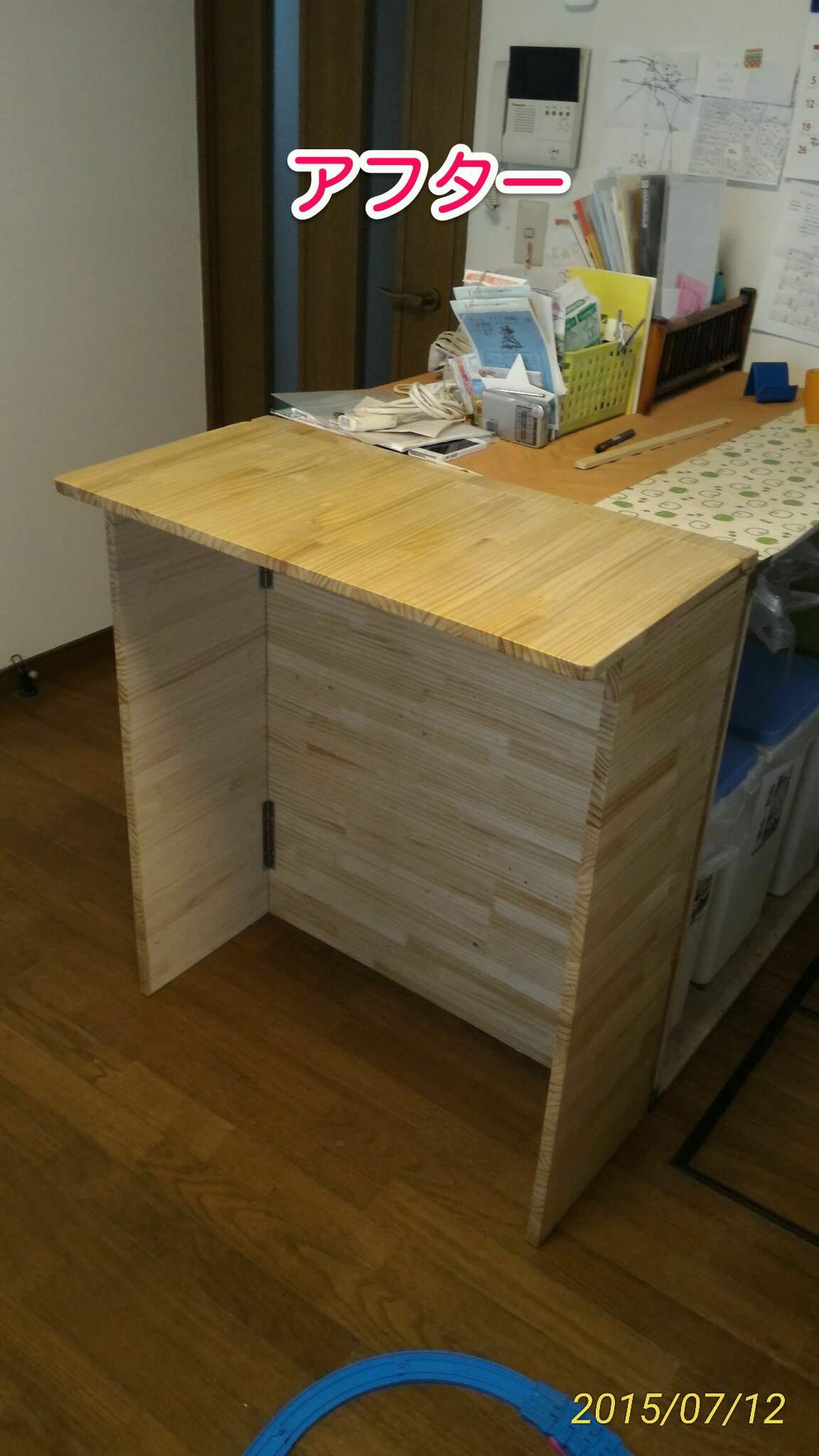 【DIY：キッチンに折りたたみテーブルを作る】⑤（最終回）　完成しました
